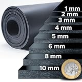 Nova Forma Gummimatte NR/SBR - vielseitig einsetzbar in Werkstatt, Beruf & Privat - Gummiplatten in 8 Stärken - Meterware - Glatte Vollgummi Matte von der Rolle - Stärke 2 mm - 120x50 cm