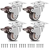 Sirxlevcy MöBelrollen, Klein, 50 Mm, 360-Grad-Lenkrollen, Schwere Belastbarkeit, GeräUscharme Vollgummirollen, 4Er-Set