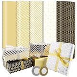 Diealles Shine 5 Rollen Geschenkpapier Set, 43cm x 3m Geschenkpapier Rolle, Geschenkpapier Geburtstag, Geschenkpapier Kinder Geschenkpapierrolle für Kindergeburtstag Weihnachten Hochzeit Babyparty