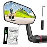 RBRL Fahrradspiegel, Nicht Leicht Zu Blockierender Übergroßer Rückspiegel, Bruchfest & Langlebig, 360° Verstellbar für E-Bike (Links)