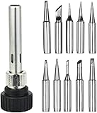 Lötspitzen Lötspitze 10 Stück Lötkolben Spitzen Lötspitzen 900m-T Lötkolbenspitzen Bleifreie Lötkolben Ersatz Lötspitzen Set Soldering Tips Mit Zum Löten Rework Station Tool (Lötspitzen+Haltehülse)