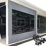 Wasserdichter transparenter Planenvorhang für Pergola, robuste PVC-Seitenteile mit Ösen, ideal für Terrasse und Veranda, Grau, 2 x 2 m, Outdoor-Abdeckung