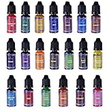 Gvolatee Kerzenfarben - 20 Farben Flüssig Kerzen Farbe für DIY Kerze, Kerzenherstellung - Hochkonzentriert Kerzenwachs Farbe Dye auf Gelwachs - je 10ml