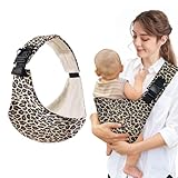 Hüfttrage Baby, Leopardenmuster Babytrage Seitlich für Neugeborene ab Geburt, Einstellbar Ergonomisch Babytragetuch, Hüfttrage Kleinkind für Babys von 0 bis 36 Monaten Baby Neugeboren (Leopard)