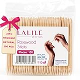 LALILL Holzstäbchen 100 Stück - Nailhautschieber - Holz Orange Sticks for Maniküre, Pediküre - Maniküre Nailhautpflege for Tattoo, Eyelashes, Beauty, Make-up, Nails