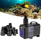YAOBLUESEA Eco Teichpumpe Filterpumpe Bachlaufpumpe 5200L/H 40W Energiespar Wasserpumpe Koiteich Bachlaufpumpe SunSun CTP-5800
