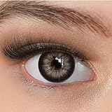 Kontaktlinsen farbig ohne Stärke schwarz | farbige schwarze Jahreslinsen | weiche Linsen | 2 Stück Farblinsen + Linsenbehälter | 0.0 Dioptrien | natürliche Farben | Charmiga Dubai Black