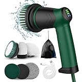 Elektrische reinigungsbürst,Cleaning Brush mit 6 austauschbaren Reinigungsköpfen,Spin Scrubber 2 Geschwindigkeiten,Schrubber Für Bade,Fliesenboden und Auto,led Display