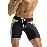 Badehose für Herren, atmungsaktiv, schnelltrocknend, leicht, modisch, große Größen, Schwarz M