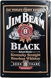 Retro Whiskey Blechschild passend für Jim Beam Fans - hochwertig geprägtes Wandschild, Barschild, Türschild, Bar Deko - 30 x 20 cm