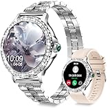 Smartwatch Damen mit Telefonfunktion, 1,3' HD Touchscreen Smart Watch mit SpO2 Herzfrequenz Blutdruckmessung Schlafmonitor Menstruationszyklus, 120+ Sportmodi, Fitnessuhr IP68 für iOS Android Silber