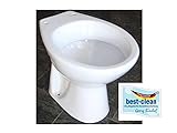 Stand WC bodenstehend Tiefspüler weiß/mit horizontalem Abgang mit BEST CLEAN Oberflächen Beschichtung NEU