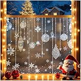 Lifetree Fensterfolie Blickdicht, Weihnachten Selbsthaftend Sichtschuzfolie Fenster 44.5x200cm, Statisch haftenden Milchglasfolie Sichtschutz Anti UV Weihnachtsdeko für Wohnzimmer, Kinderzimmer