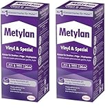 Metylan Vinyl und Spezial, Tapetenkleister für Struktur-, Präge-, und Vinyltapeten, optimale Anstrichstabilität und einfaches Ausrichten, Kleister mit hoher Ergiebigkeit, transparent, 1x180g