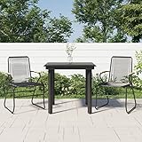 Homgoday Gartenmöbel-Set, 3-teilig, schwarz, aus PVC-Rattan, Tisch und Stühle, Tisch mit Stühlen für den Außenbereich, Tische und Stühle im Freien