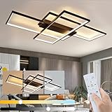 GBLY LED Deckenlampe Wohnzimmer Deckenleuchte - 100cm Dimmbar Wohnzimmerlampe Modern Schwarz Schlafzimmerlampe 88W Geometrisch Multifunktional Deckenbeleuchtung für Schlafzimmer Flur Büro und Balkon