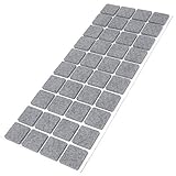 Adsamm® / 40 x Selbstklebende Filzgleiter/Grau / 25x25 mm/Quadratisch/Möbelgleiter aus Filz mit 3.5 mm Stärke/Möbel- und Bodengleiter