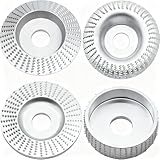 4 Stück Frässcheibe für Winkelschleifer Holz 115/125mm Winkelschleifer Mit 7/8 Zoll(22 mm) Holz Schleifscheibe Schleifscheiben zum Formen, SchleifenundSchneiden(Silber)