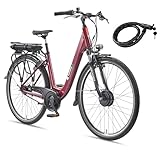TELEFUNKEN E-Bike Damen 28 Zoll, Elektrofahrrad Frontmotor, 7-Gang Nabenschaltung, V-Bremsen - Pedelec Citybike, inkl. Fahrradschloss, RC845 Multitalent
