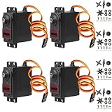 4 Stück RC Servo 20KG, Digitaler Servomotor Metal Analoges Servo, Hochgeschwindigkeitsmoment Servo Digital für Smart Car Robot Boat RC Hubschrauber, RC Servo 180 Grad Steuerwinkel für Roboter Arm