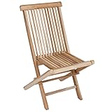 Spetebo Teak Klappstuhl Natur Exclusiv - 90 x 50 cm - klappbarer Gartenstuhl aus unbehandeltem Teakholz - Holz Garten Balkon Terasse Stuhl zusammenklappbar