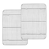 TEAMFAR Abkühlgitter, Rechteckig Edelstahl Kuchengitter Auskühlgitter, 2 Stück Mehrweg Backgitter für Backen Grillen Kühlen, 38,9cm*28.5cm*2cm, Gesund & Langlebig, Spülmaschinenfest