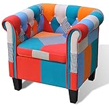 Chaduof Sessel, Sessel Wohnzimmer, Lesesessel, Stillsessel, Ohrensessel, Fernsehsessel, mit Patchwork-Design Stoff