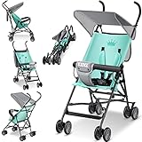 KIDIZ® Kinderwagen CITY Buggy Kinderbuggy klappbar Sportwagen Faltbar 360° 4-Zoll-Räder Inkl. Sonnen- und Regenverdeck zusammenklappbar 5-Punkt-Sicherheitsgurt ab 6 Monate, Mint Grün