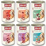 animonda GranCarno Adult Herzhafte Variation (6 x 400 g), Hunde Nassfutter für ausgewachsende Tiere, Nassfutter für Hunde mit 100% frischen, fleischlichen Zutaten, Hundefutter ohne Getreide