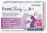 tetesept Femi Baby - Nährstoffe für Kinderwunsch, Schwangerschaft & Stillzeit - 16 Vitamine & Nährstoffe wie Folsäure, Eisen, Magnesium, DHA, Jod - 1 x Monatspackung à 30 Tabletten + 30 Kapseln