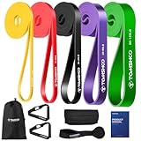 TOMSHOO Resistance Bands Set, 5 Widerstandsbänder mit 2 Griff, 1 Türanker und Aufbewahrungstasche, Mehrere Widerstandsstufen Fitnessbänder Trainingsbänder für Krafttraining, Klimmzüge, mehr