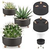 uandu 3er Blumentopf Set, 3 Größen, BPA frei Kunststoff Blumenständer fürs Zuhause, Plant Pot, übertopf, Flower Pot, Pflanzkübel, Pflanztöpfe, Blumentöpfe, Blumentopf Gross, Pflanzentopf Groß