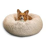 Best Friends by Sheri The Original Calming Donut - Beruhigendes Haustierbett - maschinenwaschbarer Reißverschluss-Bezug - Taupe - 76 x 76 cm - M