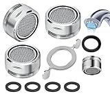 3 Stück Strahlregler M24,Wasserhahn Sieb,Sieb Wasserhahn Aufsatz,Mischdüse Einsatz mit Edelstahlfilter und Mischdüsenschlüssel, Aufsatz Strahlregler