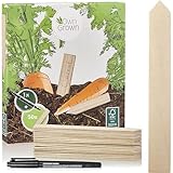 Owngrown Pflanzschilder zum Beschrifte, 50er Set mit Stift - 15 cm Pflanzstecker aus Holz für Garten, Blumentöpfe und Setzlingsmarkierungen - Unbeschichtete Gartenschilder für Pflanzen und Kräuter