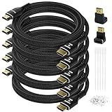 Mygatti 3M 4K HDMI Cable（5 Pack）,Ultra HD HDMI 2.0 Cable, Nylon Braided & Gold Connectors,4K@60Hz,2K,1080P, HDCP 2.2, ARC, Bulk HDMI Cables for Laptop, Monitors, HDTV, PS5, Xbox One & More