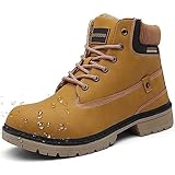 Eagsouni Winterschuhe Herren Schnürstiefel Warm Gefüttert Schneestiefel Winter Outdoor Boots Wasserdicht Winterstiefel, Braun, 42 EU