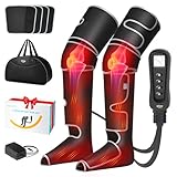 ALLJOY Beinmassagegerät für Durchblutung und Schmerzlinderung, Beinmassagegerät mit Wärme und Kompression, 5 Modi 4 Intensitäten 2 Wärmestufen, 3 in 1 Beinmassagegerät mit 4 Verlängerungen