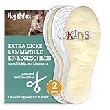 Hey Nature 2 Paar Lammwolle Einlegesohlen Kinder Winter zum zuschneiden/wärmende Schuheinlagen Winter Kinder. Mit Einlegesohlen Winter warm gestalten. Lammwoll Sohle statt Lammfellsohle Kinder