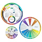 Mcbazel 3 Stück Color Wheel,Maler Zubehör Farbrad Set, Farbmischrad Farbkreis Drehscheibe für Kreatives Malen und Airbrush-Design mit 360° Drehbarkeit für Malen, Design und Makeup