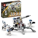 LEGO Star Wars 501st Clone Troopers Battle Pack 75345, baubares Spielzeug-Set mit AV-7 Anti-Fahrzeugkanone und federbelastetem Shooter plus 4 Zeichen