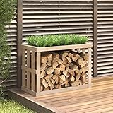 Xichuzi Outdoor-Kaminholzregal, Holzunterstand, Holzstapelhilfe, Aufbewahrung Holz, Holzregal, Brennholzregal Außen, Kaminholz Aufbewahrung, 108x52x74 cm Massivholz Kiefer