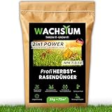 Rasendünger 3kg Herbst, organisch mineralisch, Kalium Dünger für starke Wurzeln macht den Rasen winterfest mit Langzeitwirkung, Profi Nährstoffformel, Herbstrasendünger, 2in1 Power, WACHSTUM, Turbo