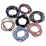 Set mit 30 verdrehten Haargummi-Armbändern, geflochtene Armbänder, Damen, geflochtenes Haarseil, Polyesterfasermaterial, Haarschmuck, Haargummis, Armbänder für Herren