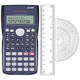 Wissenschaftlicher Taschenrechner Schule Rechner Abitur, Schultaschenrechner + Bonus Lineal Winkelmesser, Taschenrechner Nicht Programmierbar Scientific Calculator Bürobedarf Schulsachen Oberstufe