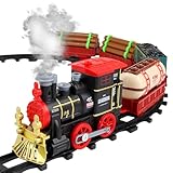 Playtastic Lokomotive: Batteriebetriebener Zug mit Dampf, Sound- und Licht-Effekten, 210 cm (Modelleisenbahn, Eisenbahnen, Weihnachtszug)