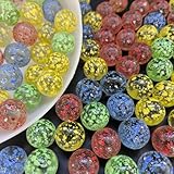100 Stück Glasmurmeln Bunt, Farbige Feste Murmeln, Transparent Handgefertigte Glasmurmeln, Murmelspiele für Kinder für Aquarien, Murmeln, Arcade & Tischspiele, Sportspielzeug & Outdoor (16mm)