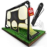 Fussballtore für Garten Kinder 2 in 1 - [Blitzschneller Aufbau] Torwand inklusive Tasche und Befestigungshaken, Mini-Fußballtor für Kinder und Erwachsene, Fußballtor, Fußballtore Kinder Outdoor, Goal