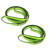 FOSER 18mm Nylon Kletterschlinge Runner, 23KN Nylon Seil, zum Klettern, Bergsteigen, Wandern, Downhill, Notfallausrüstung (Green(2pcs), 60cm/24in)