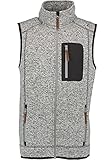 OS Trachten Orbis Herren Weste Strick-/Fleeceweste Freizeitweste mit Stehkragen Klesi, Größe:XL, Farbe:mittelgrau